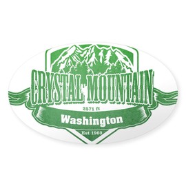 CafePress Crystal Mountain Washington Ski Resort 3 Sticker Oval Car Bumper Sticker