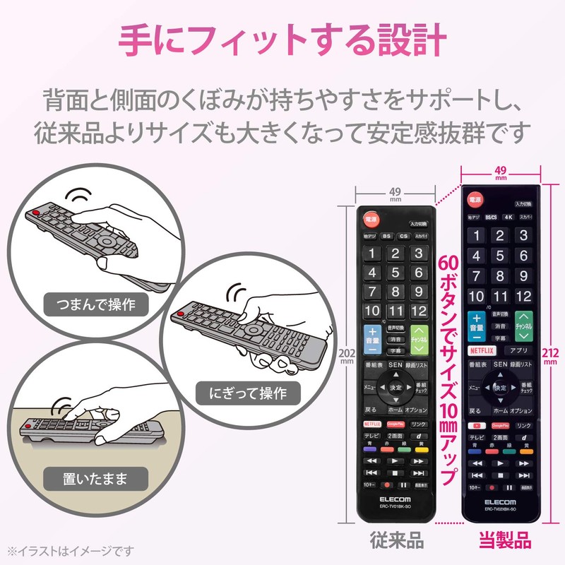 Elecom ERC-TV02XBK-SO TV Remote Control for SONY Sony Bravia [Easy