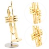 Miniature Trumpet Model, Brass Delicated Golden Mini Trumpet Mini Instrument