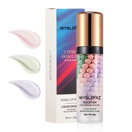 WYBLZPXZ Tri-color Color Corrector Isolation Cream,One Step Color Correcting Facial Serum Makeup Primer Base,Moisturizing Flawless Color Correcting Foundation
