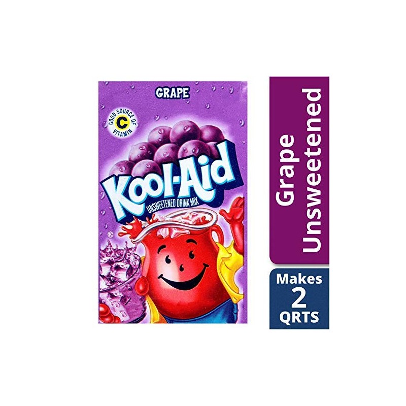 Kool-Aid Soft Drink Mix Grape Unsweetened, Caffeine Free - 0.14