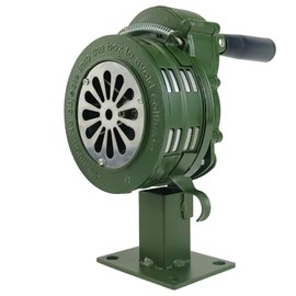 YuYBrightmi Base Mount Hand Crank Alarm Hand Crank Air Raid Siren – 110dB Loud Manual Emergency Alarm, Base/Table Mount Outdoor Warning Siren for Survival & Safety