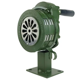 YuYBrightmi Base Mount Hand Crank Alarm Hand Crank Air Raid Siren – 110dB Loud Manual Emergency Alarm, Base/Table Mount Outdoor Warning Siren for Survival & Safety