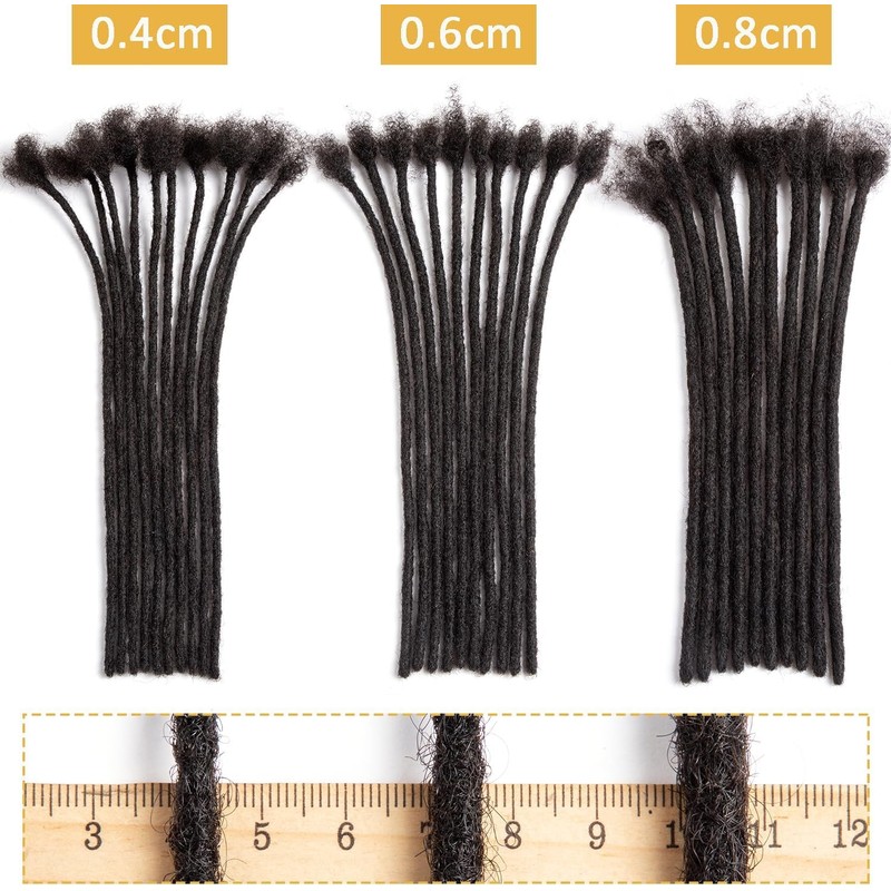 DAIXI 0.6cm and 0.2cm,0.4cm,0.8cm Options 4-18 Inch 70 Strands 100%