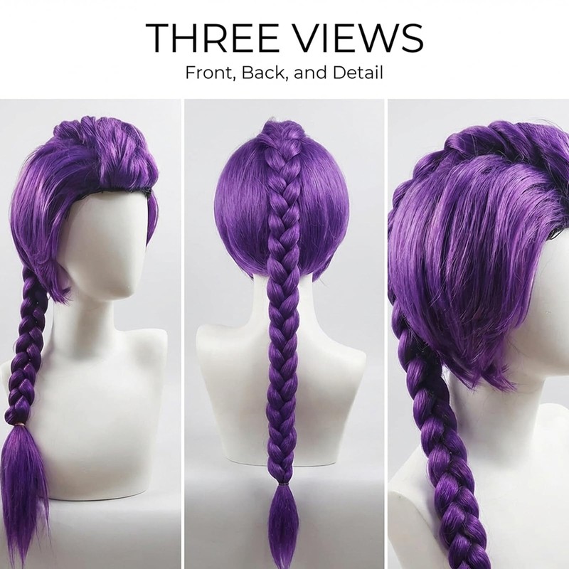 Rumi Wig, Rumi Hair Braid, Purple Cosplay Wig for Anime