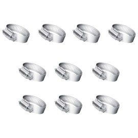 Hose Clamp, Adjustable Stainless Steel Worm Gear Hose Clamp, Fuel Line Clamp for Plumbing, Automotive and Mechanical Applications 16-25 mm 12 Pcs