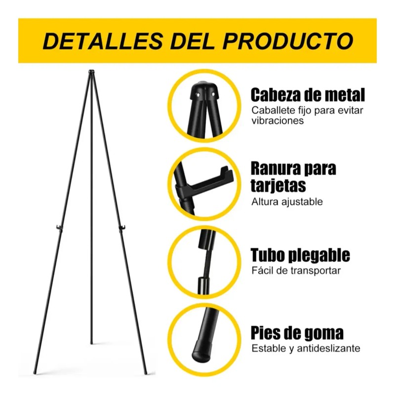 Caballete Plegable Instantáneo De 169cm Portátil Arte Pintar