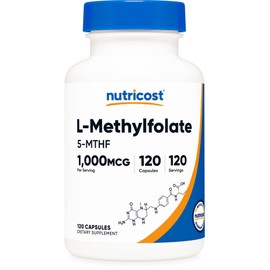 Nutricost Methylfolate 1000mcg, 120 Vegetarian Capsules - Gluten Free, Non-GMO
