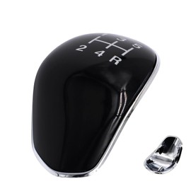 ERHUO Silver Gear Knob Cover, 5 Speed Gear Stick Cover for Ford Fiesta Focus C-Max S-Max Fit for Galaxy Kuga Shift Knob Cap,Fit for Upgraded ABS Ford Fiesta Gear Stick Cover Head