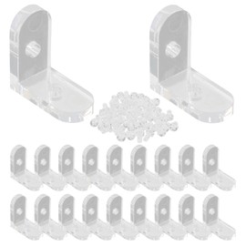 Piutouyar 20 Pack Acrylic L Brackets, Clear L-Shaped Corner Brace Decorative 90 Degree Right Angle Corner Brace Support Shelf Brackets