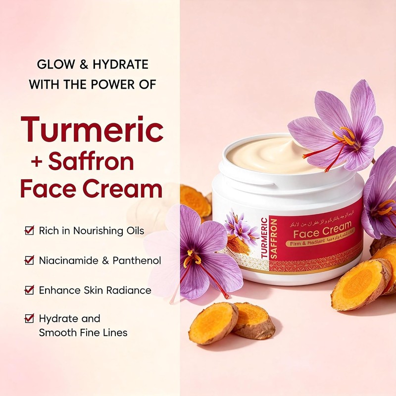 Turmeric Saffron Facial Moisturizer for Women, for All Skin Types