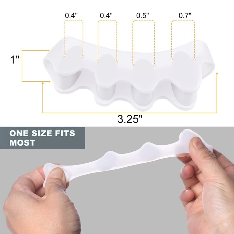 Toe Spacers(2 Pair), Gel Toe Separators to Correct Toes, Bunion