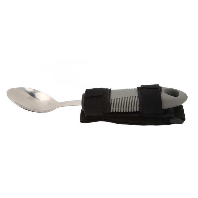 Strap Adaptive Scoop Stainless Steel Wavy Shape Handle Cuff Eating
