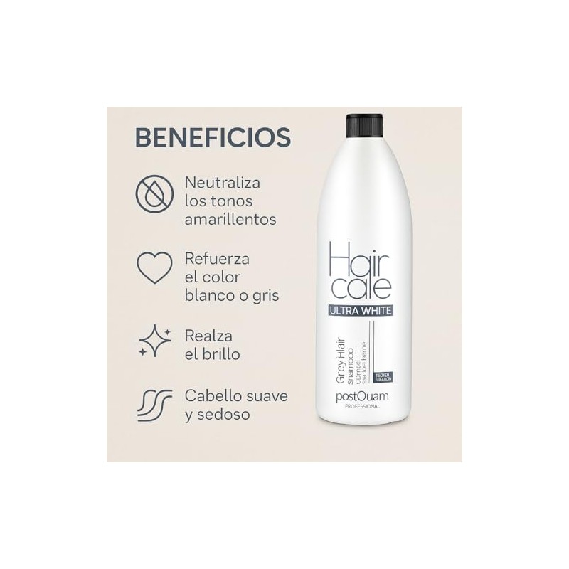POSTQUAM PQP03041 Shampoo Whites 1000 ml for adults, ideal for