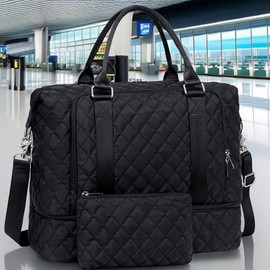 CAMTOP Women Ladies Travel Weekender Bag Overnight Duffel Carry-on Tote Bag with Luggage Sleeve fit 15.6 Inch Laptop Computer