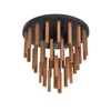 5-Light Semi Flush Mount Ceiling Light Fixture Rustic Wood Chandelier