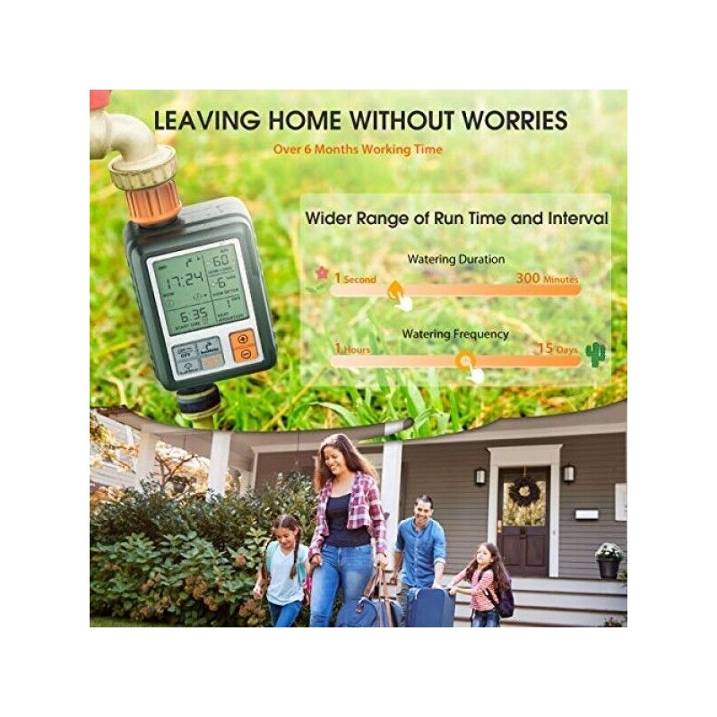 Homitt Smart Sprinkler Timer Outdoor Irrigation Water Garden Rain Sensor