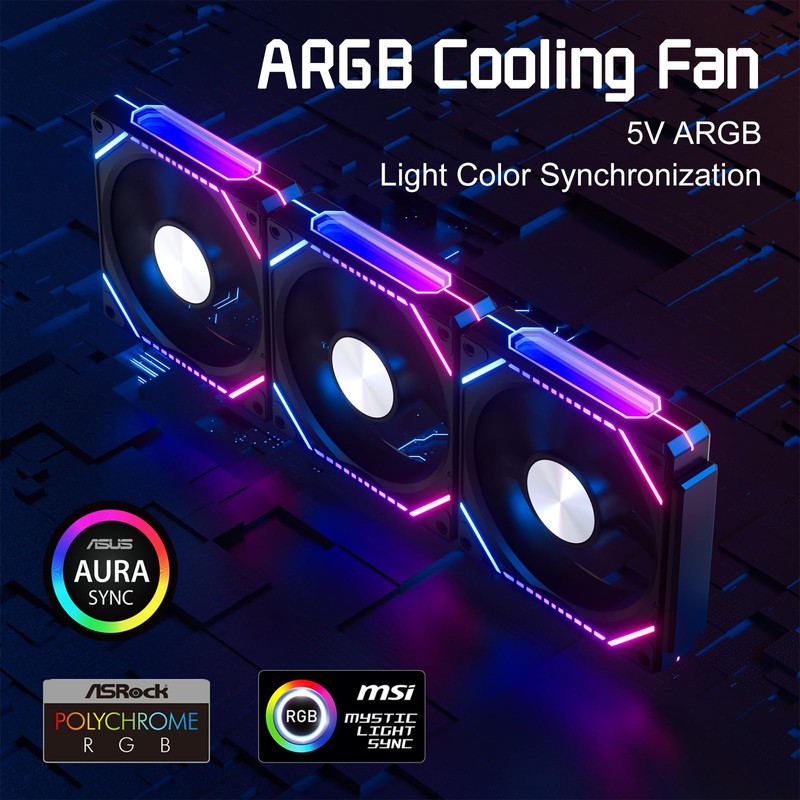 DS Wireless Assembly 360 Case Fan, 120MM LED Fan Compatible