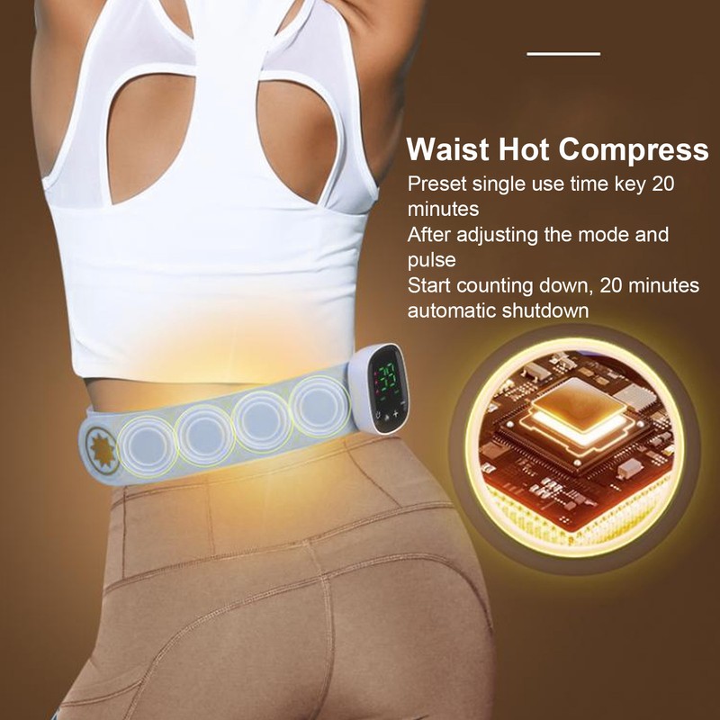 Pulse Waist Massage Belt Hot Compress 39 Strength Temperature Adjust