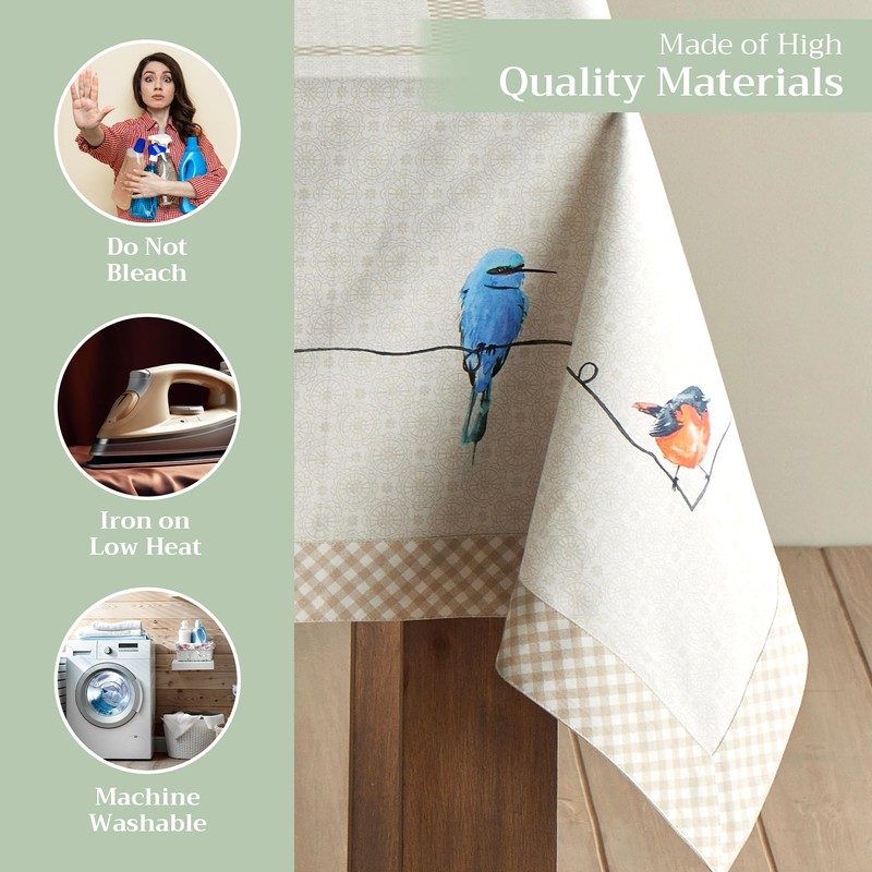 Maison d' Hermine Birdies on Wire 100% Cotton Tablecloth for