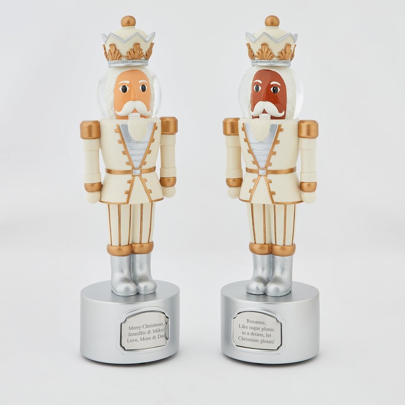 Things Remembered Engraved Nutcracker Musical Snow Globe Figurine in Light