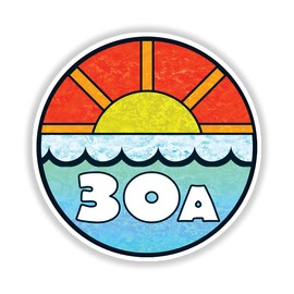 3" Vinyl Decal Florida Route 30A Sticker Rosemary Seaside Alys 30 A Destin Panama City Emerald Coast Orange (3")