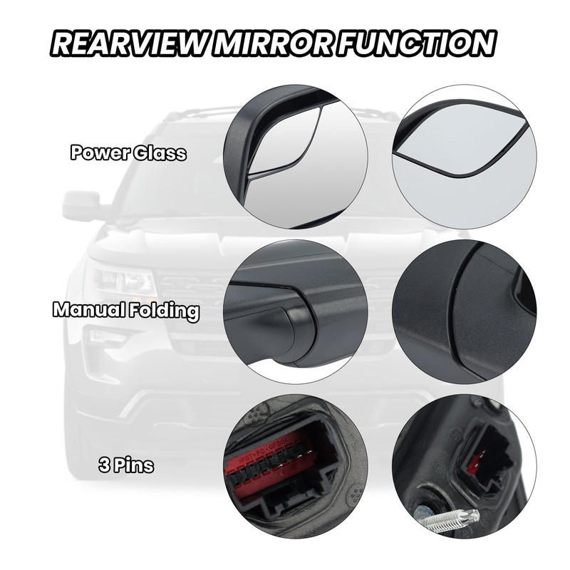 Left Driver Side Door Mirror Compatible with 2011 2012 2013