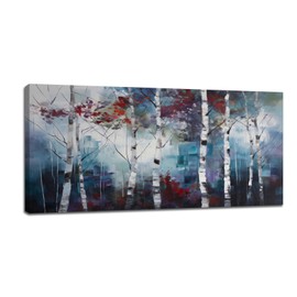 Large Canvas Wall Art Decor for Living Room Bedroom Birch Trees Picture Nature Forest Landscape Painting Prints Home Office Framed Artwork Decoration 60"x30"