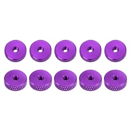 sourcing map M3x4mm(DxH) Knurled Nuts - 10Pack - Good for Furniture Equipment - Thumb Screw Fasteners - Purple