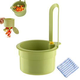 Sink Strainer Basket, Adjustable Sink Filter Tray Tap, Kitchen Faucet Hanging Filter Basket, Plastic Sink Drain Basket with Bottom Release, Sink Food Waste Collector, for Food Waste Leftovers (Green)
