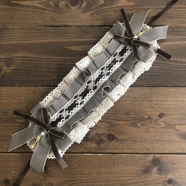 J's select Lolita Check Lace Women's Headband Frills Gothic Lolita Ribbon Cosplay Hair Ornaments Hair Accessories MoE Cute Maid Cafe, tea