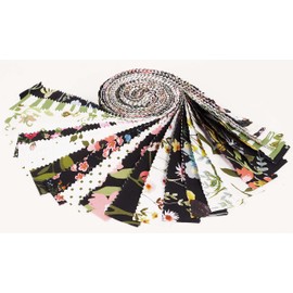 Soimoi 40Pcs Floral Print Precut Fabrics Strips Roll Up 1.5x42inches Cotton Jelly Rolls for Quilting - Multicolor-KL