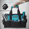 DURATECH 13-Inch Small Tool Bag with 9 Pockets Wide Open