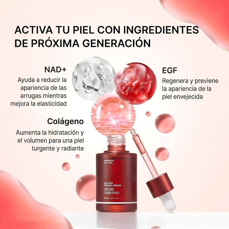 Sérum Facial con NAD+ EGF y Colágeno para Rostro y