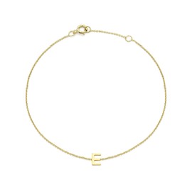 Carissima Gold Women's Bracelet Petite Letter 'E' 9ct Adjustable 15-18cm, 9ct Gold