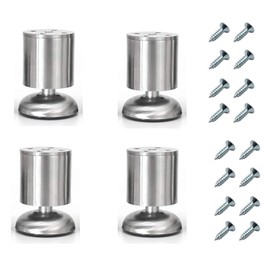NUZAMAS Set of 4 Adjustable 8cm Stainless Steel Legs TV Stand with Cupboard Coffee Table Furniture Sofa Support Legs for Bathroom Cabinet Support Legs