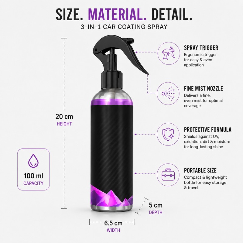 100 mL Car Surface Cleaning Spray for Wheels & Paint