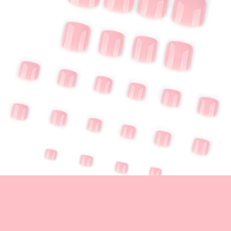 Uñas de Los Pies Postizas, 24Pcs Natural Francesas Uñas Postizas