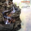 Alpine Corporation - 14" Tall Indoor Tiered Log Tabletop Fountain