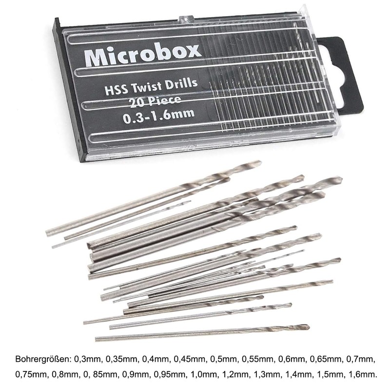 Saipor Mini Hand Drill Set Pin Vise + 20 Pieces