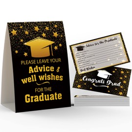 2024 Graduation Sign & Graduation Advice Cards(1+25 pk), Advice Cards for the New Graduate, Graduation Advice Cards, Graduation Party, Sorority Event Decoration Supplies(JYC02)