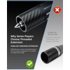 KONLLEN Threaded Carbon Fiber Pool Cue Extension with 3 Bumpers