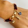 14k Gold Plated Elephant Bracelet 7.5” - Color: Rojo