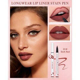 Lipliner-Stift, flüssig, matt, dunkles Rot, Lipliner & Lip Liner, langanhaltend, nicht klebend, wasserfest, Lippenstift, langer Halt, Lippen, Konturenstift, Make-up, Geschenke für Frauen, 1