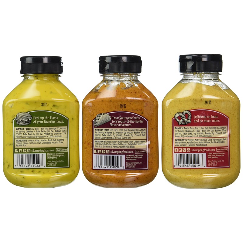 Silver Spring All Natural Mustard 3 Flavor Variety Bundle: (1)