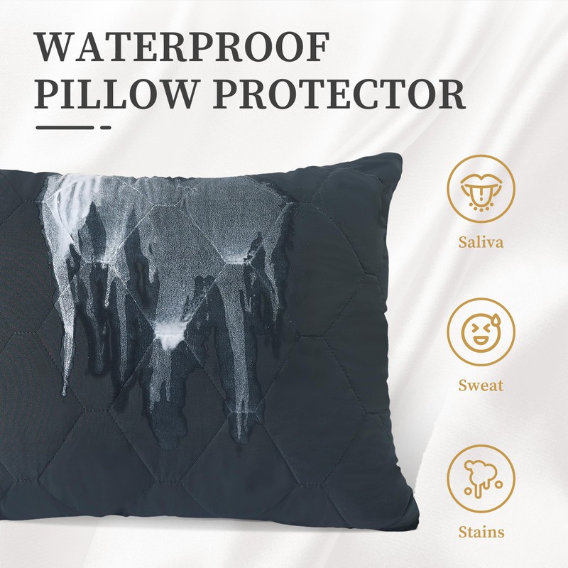 Safe and Sound 2 Pack Pillow Protector, Standard Size Zipper