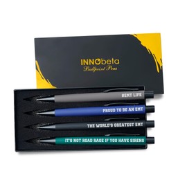 InnoBeta EMT Gifts, Ballpoint Pen Set of 4, Perfect Emergency Medical Technician Gifts Idea for Men & Women on Birthday and Christmas