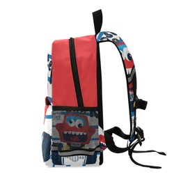 Kids Backpack,Funny Cute Red Monster Truck Lightweight Preschool Backpack for Toddlers Boys Girls with Chest clip
