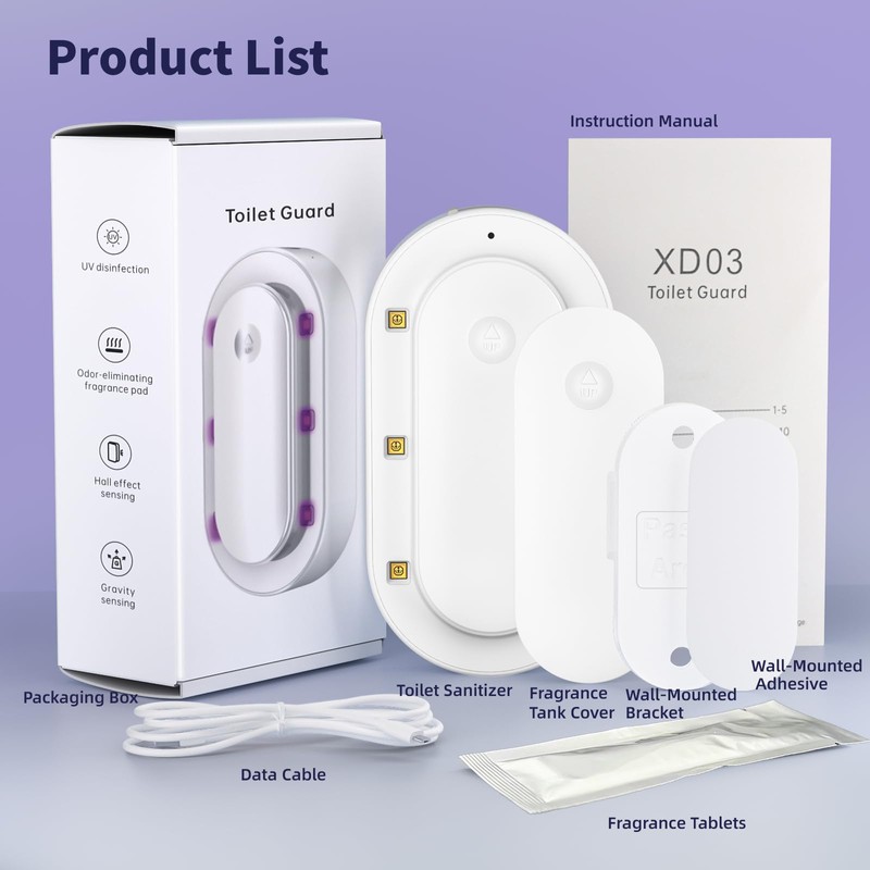 Toilet Guard,Smart U V-C Toilet Cleaner & Odor-Control System with