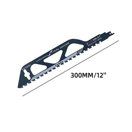 Wjelet Pack of 2 Reciprocating Saw Blades with Safety Glasses, Reciprocating Saw Blade Stone Carbide Steel Saw Blades, Saw Blade Aerated Concrete for Einhell, Bosch, Makita, Dewalt (S1243HM, 305 mm)